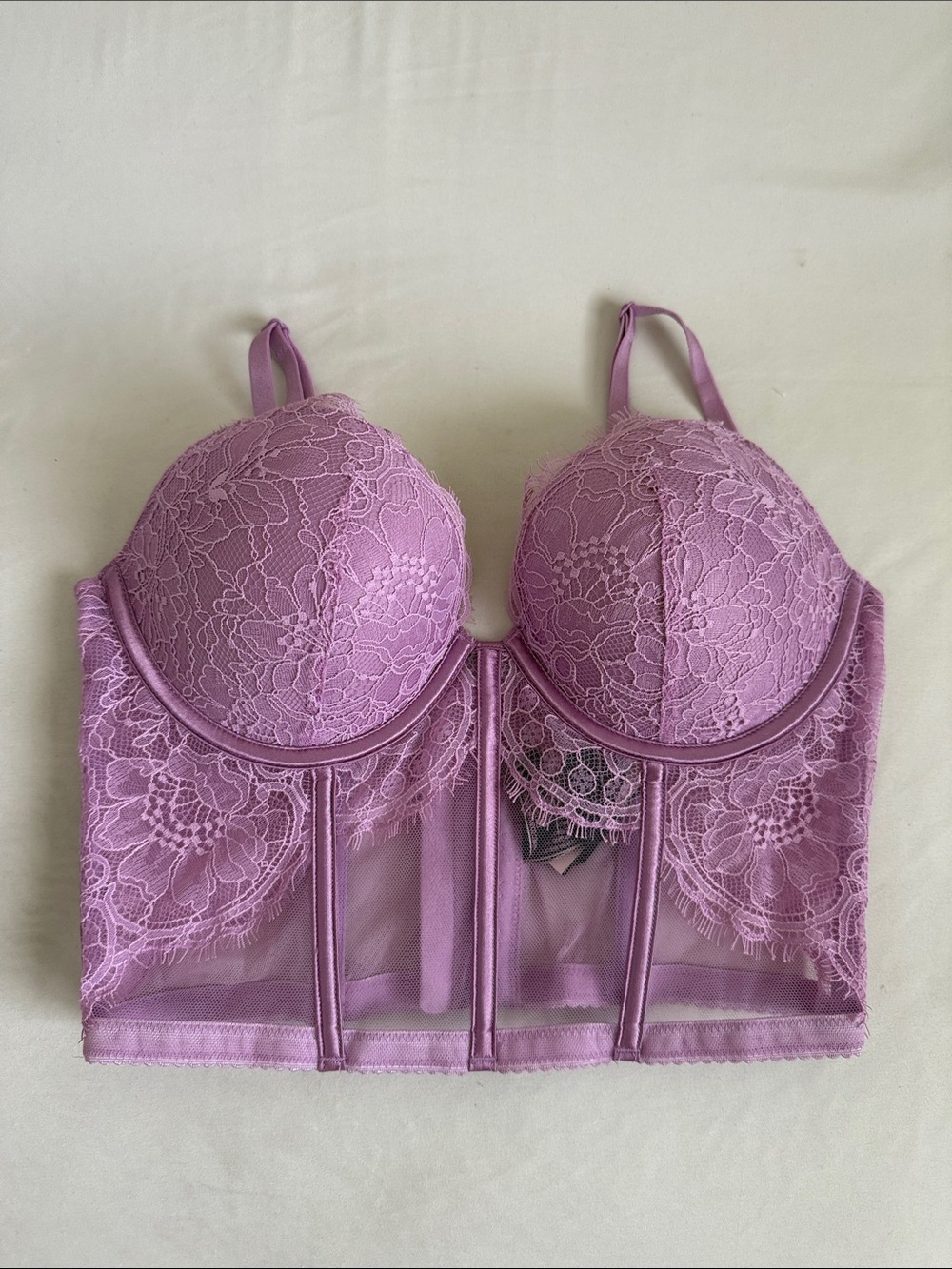 Victoria's Secret Lilac Lace Longline Bustier Bra